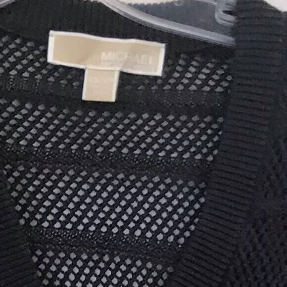 Michael Kors Cotton V Neck Open Knit Lightweight Sweater High Low Slit Hem Knit - Picture 7 of 14